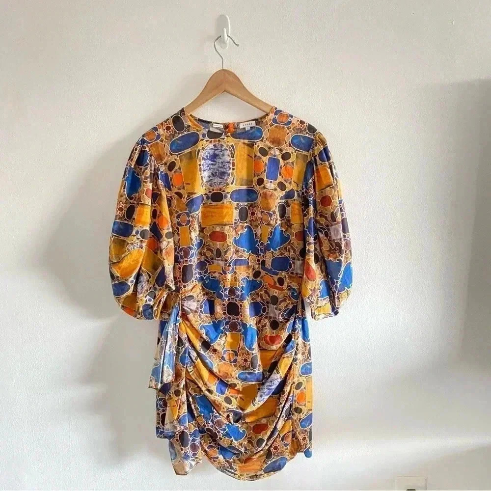 RHODE Pia‎ Dress in Stone Rare Print Sz L